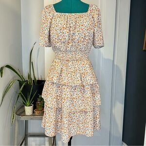 Prettygarden Floral Elegance Smocked Mini Dress medium